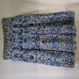 Brooks Brothers Floral Pleated Silk Skirt Size 10